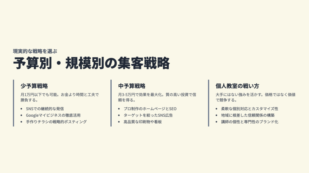 教室の集客に困っている方必見!
段階別解決策と実践的手法を徹底解説6