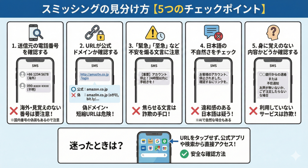 スミッシングの見分け方【5つのチェックポイント】